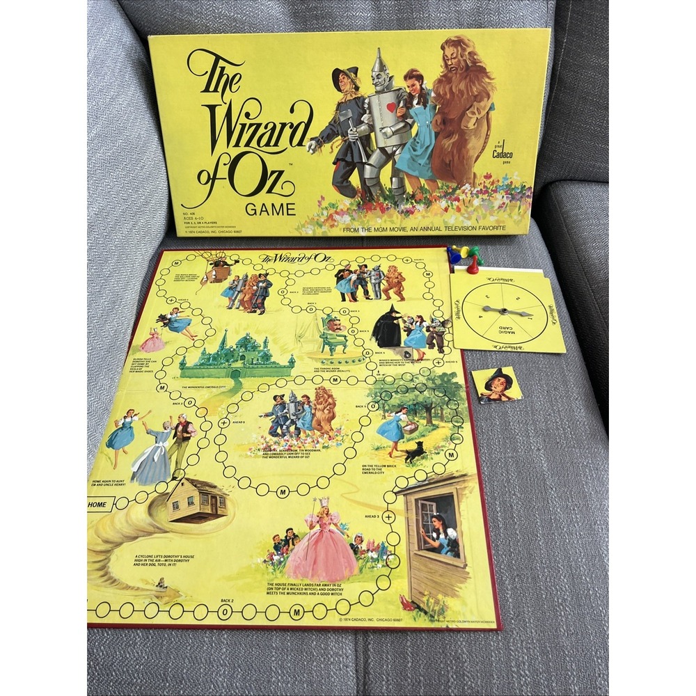Vintage Wizard of Oz Board Game Cadaco 1974 For Pieces